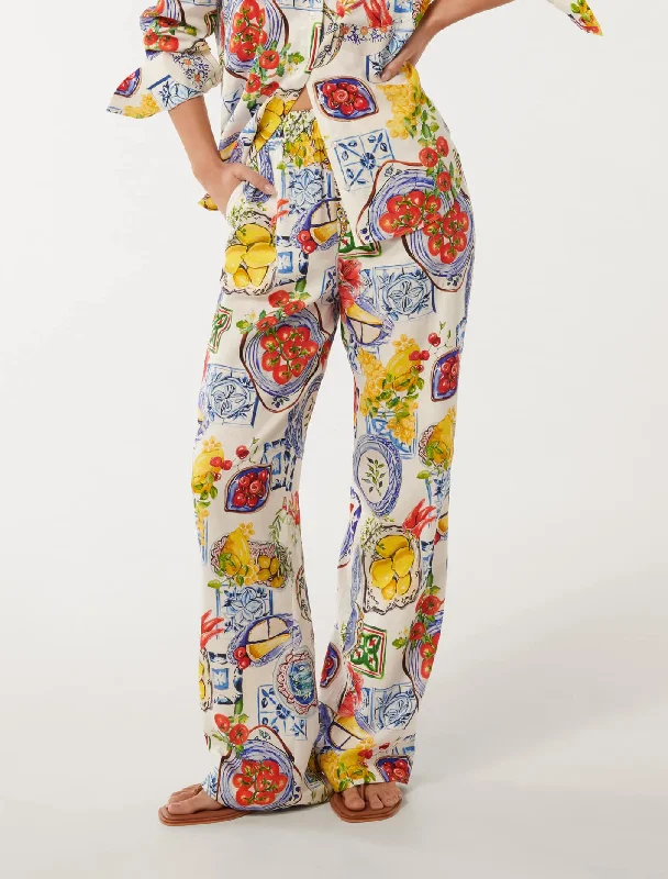 Elegant Design Saige Linen Wide Leg Pants