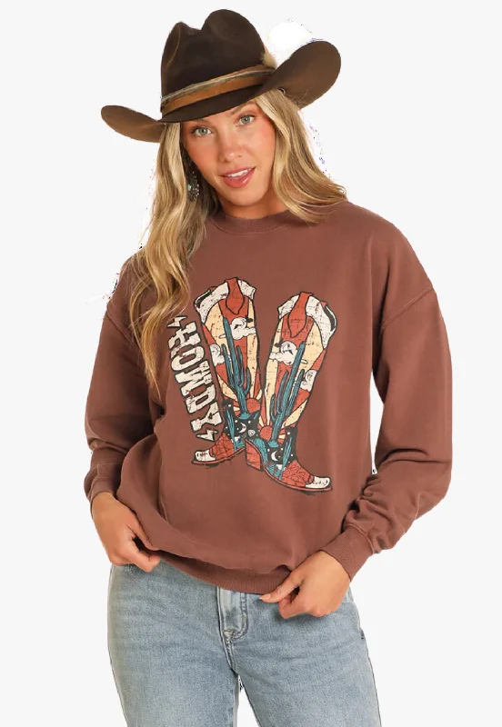 Summer Comfort Rock and Roll Womens Howdy Oversized Sweatshirt