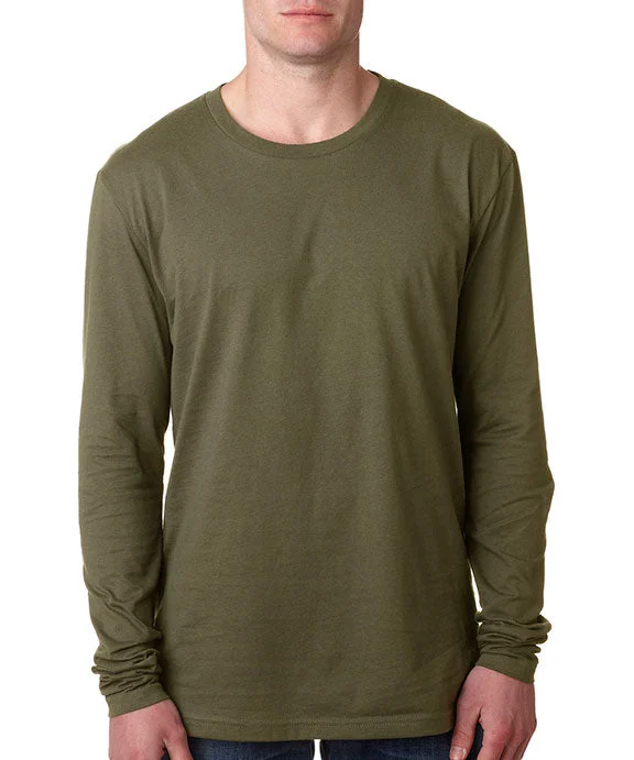Alice style N3601 - Next Level Mens Premium Fitted Long Sleeve Crew Neck T-Shirt | Military Green Alice style N3601 - Next Level Mens Premium Fitted Long Sleeve Crew Neck T-Shirt | Military Green