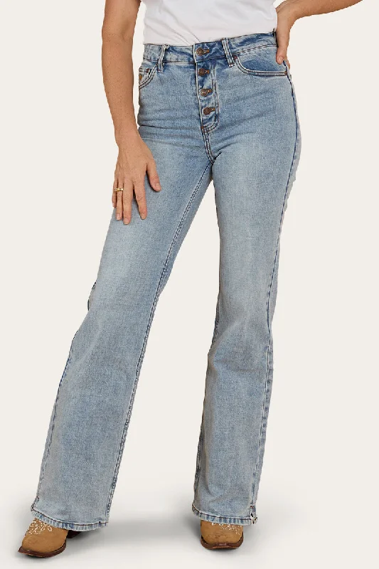 Effortless Elegance Betsy Womens High-Rise Bootleg Jeans - Light Blue