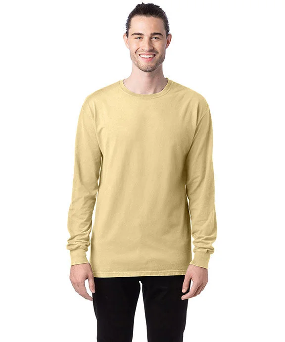 Exquisite Embroidery GDH200 - ComfortWash by Hanes Unisex Garment-Dyed Long-Sleeve T-Shirt | Summer Squash Yellow Exquisite Embroidery GDH200 - ComfortWash by Hanes Unisex Garment-Dyed Long-Sleeve T-Shirt | Summer Squash Yellow