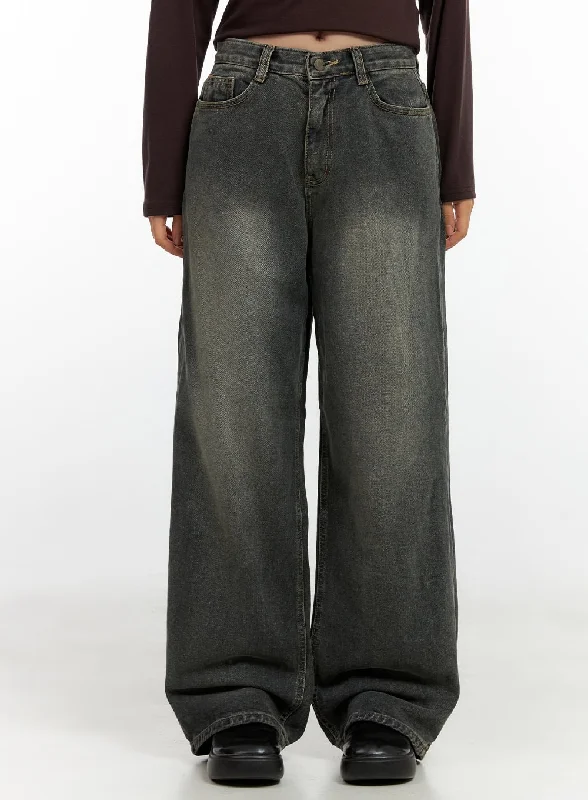 Lazy Style Evelyn Oversized Washed Denim Jeans CN404