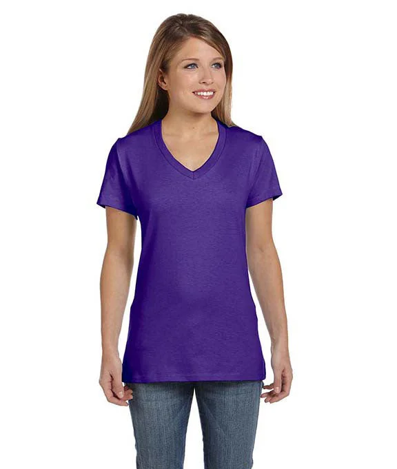 Amazing design S04V - Hanes Ladies nano-T® V-Neck T-Shirt | Purple