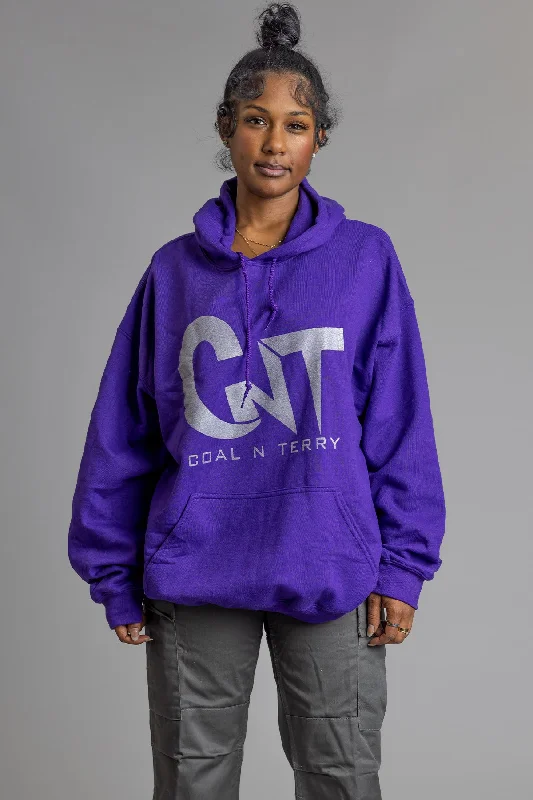 Casual Choice PURPLE N SILVER CNT ACTION HOODIE