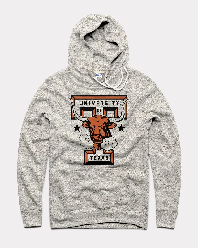Sports Fitness Style Texas Longhorns Monogram Athletic Grey Hoodie