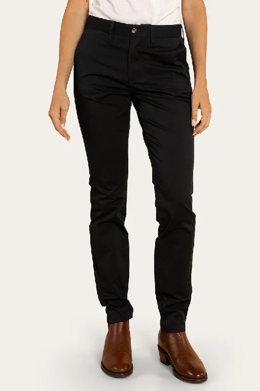 Stand-up collar design Samford Womens Slim Chino Pant - Dark Navy