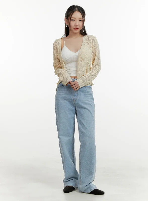 Casual And Comfortable Cotton Classic Straight Jeans OY413