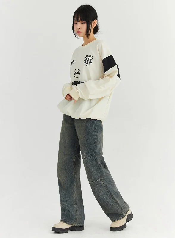 Trendy Looks Straight Fit Washing Jeans CN309
