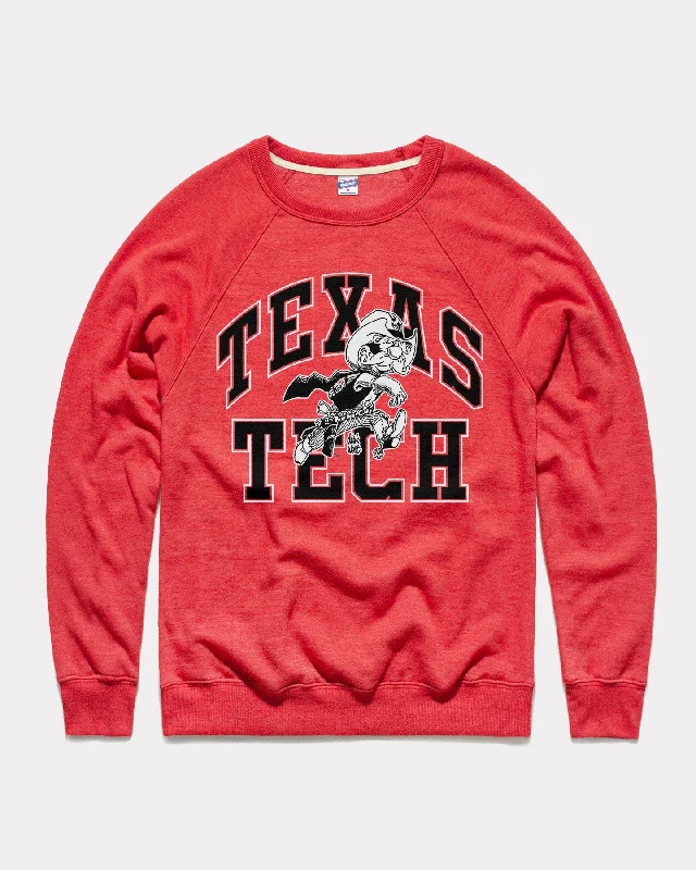 Low-key Luxury Texas Tech Red Raiders Mascot Arch Red Crewneck