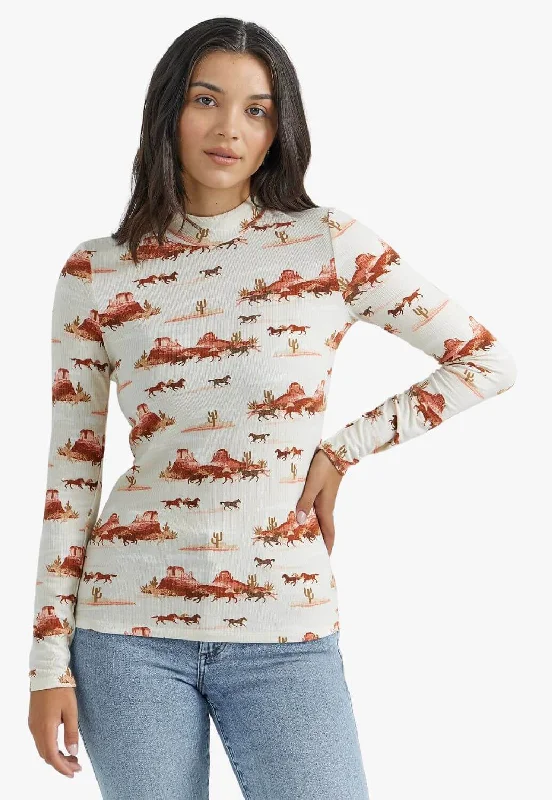 Sports suit style Wrangler Womens Retro Desert Long Sleeve Knit