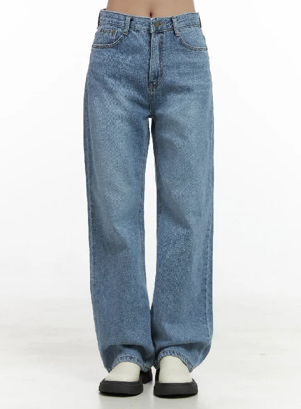 Sports Zipper Style Cheri Classic Fit Wide Leg Dream Jeans OS416
