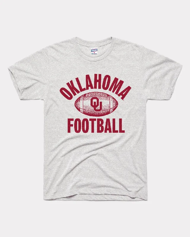 Retro Literary Style Oklahoma OU Football Ash Grey T-Shirt