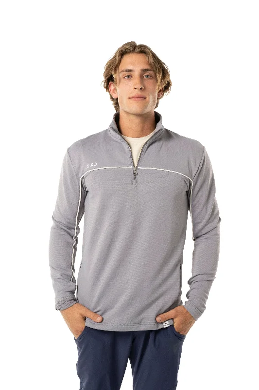Retro Style Bauer FLC 1/2 Zip Mens Hoody - Grey