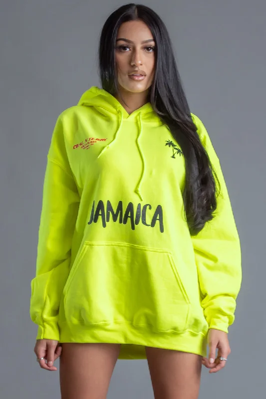 Casual And Versatile NEON GREEN TEAM JAMAICA HOODIE