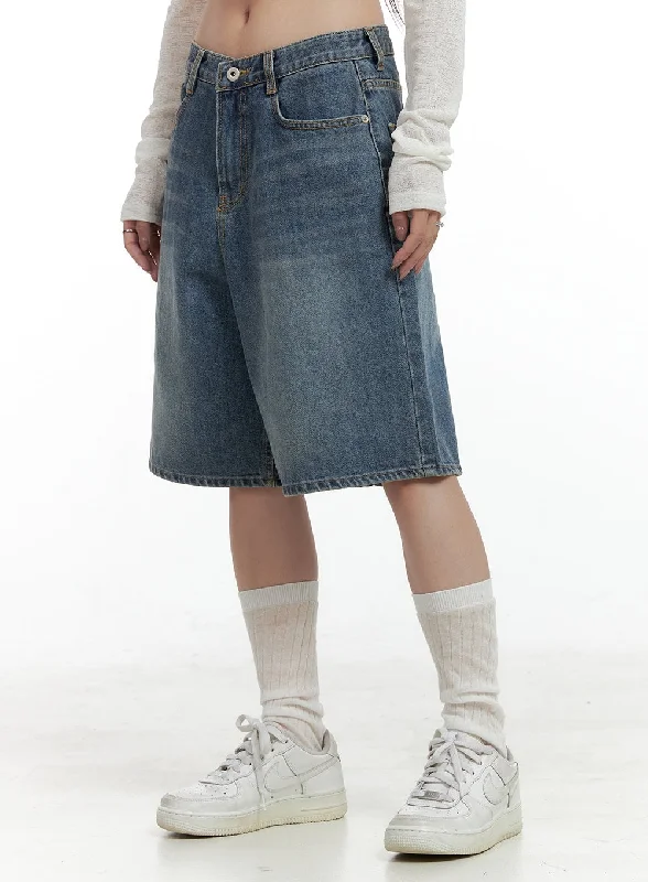 Classic Style Low Rise Bermuda Jorts CL424