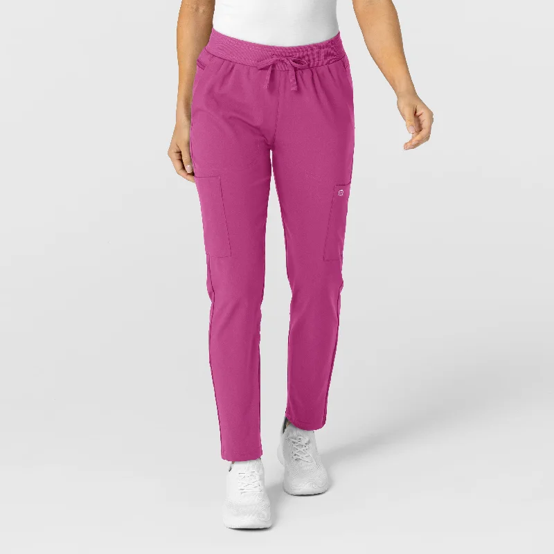 Noble And Elegant W123 Women's Flex-n-Reach Track Scrub Pant - Raspberry