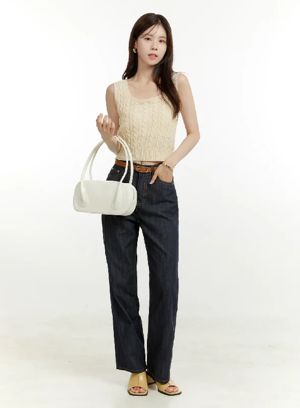 Comfortable Design Straight Blue Jeans OU428