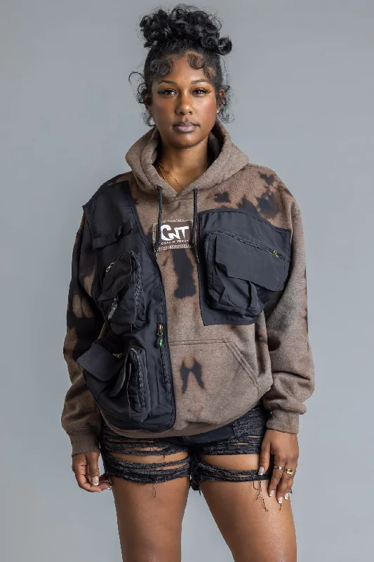 Personalized Outfit BLK N RUSTED HVY PATCHWORK HOODIE