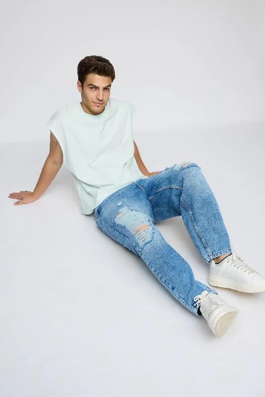 Sports Trend Maverick Distressed Men's Slouchy Fit Jeans