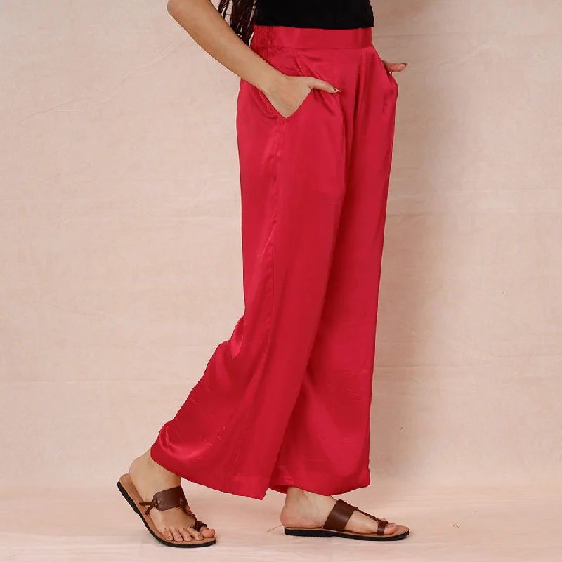 Urban Style Pink - Pure Modal Silk Plain Palazzo