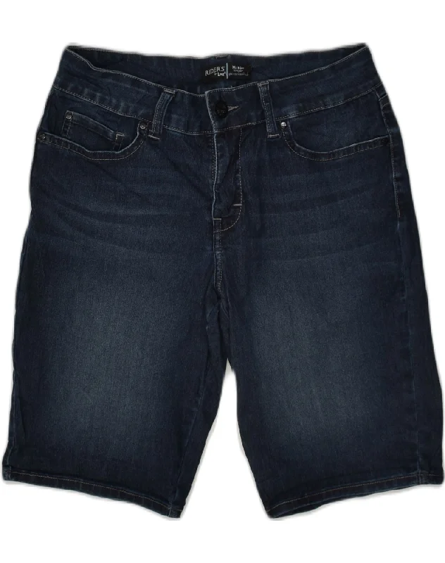 All-Day Comfort LEE Womens Riders Mid Rise Bermuda Shorts US 10 Large W34 Navy Blue Cotton All-Day Comfort LEE Womens Riders Mid Rise Bermuda Shorts US 10 Large W34 Navy Blue Cotton