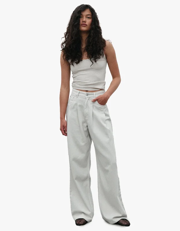 Personal Design Taylor Mid Rise Pleated Baggy - Stone