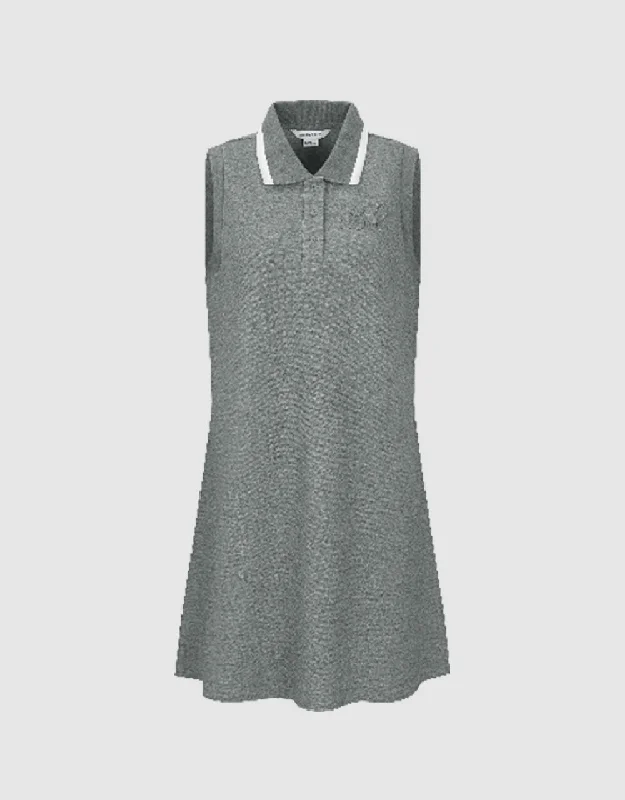 All-Day Wear Sleeveless Lapel Straight Dress