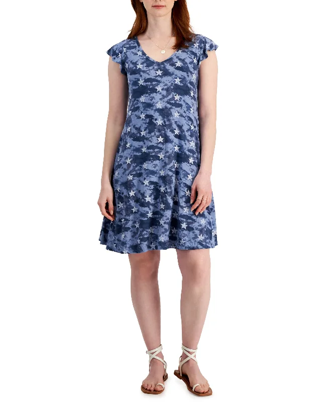Sports Fitness Wear Style & Co Womens Flutter Sleeve Flip Flop Dress
