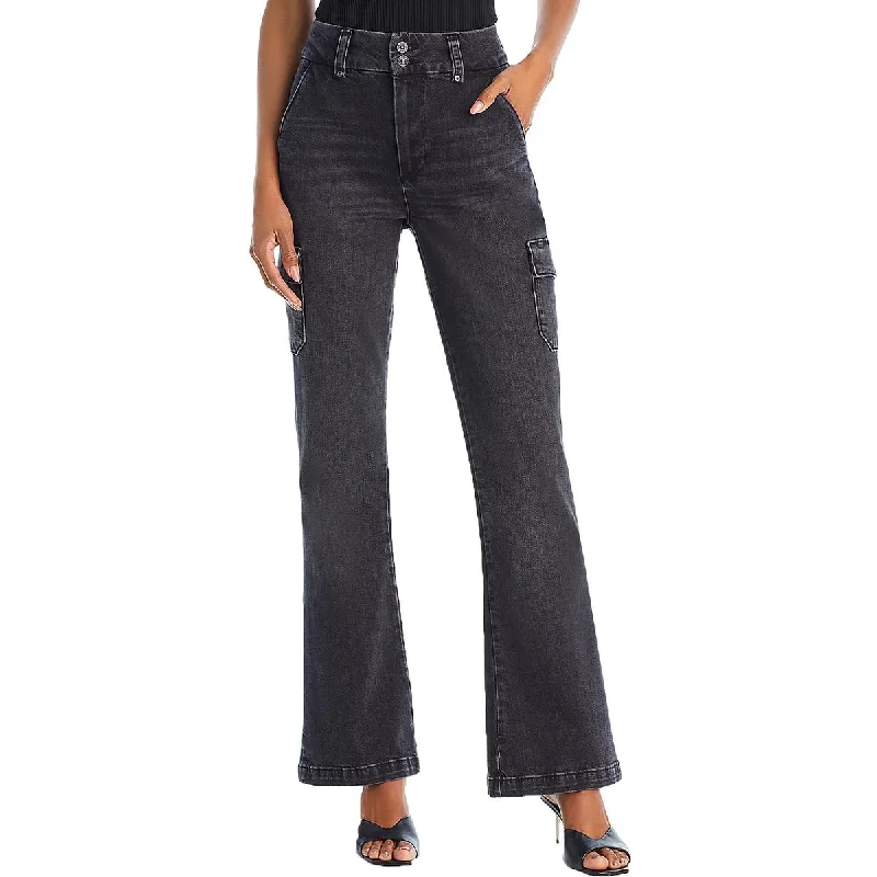 Personal Charm Dion Womens High Waist Denim Cargo Jeans