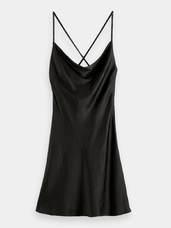Sweet breath Cowl neck camisole mini dress