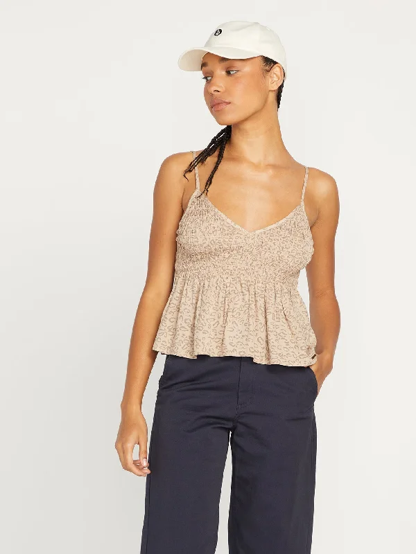Trendy Comfort Cha Cha Ching Cami Tank - Taupe
