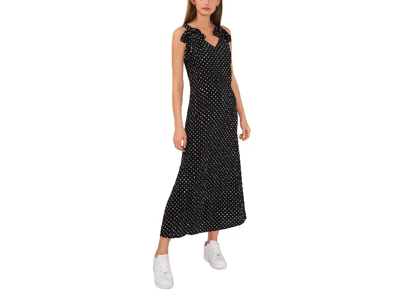 Comfortable Dresses Riley Rae Womens Tied Shoulder Polka Dot Maxi Dress