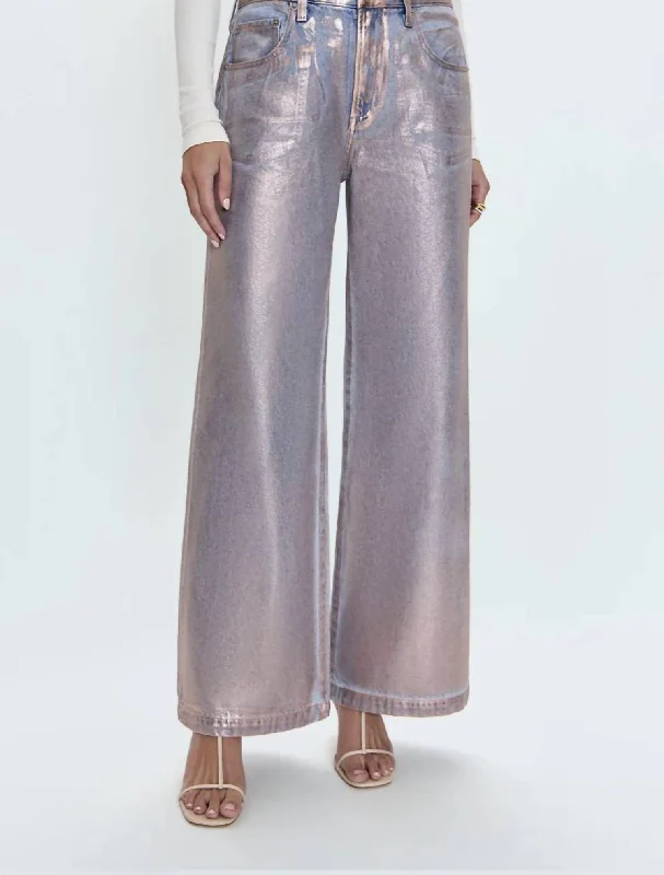 Light And Breathable Jadyn Low Slung Palazzo Jeans In Tinsel