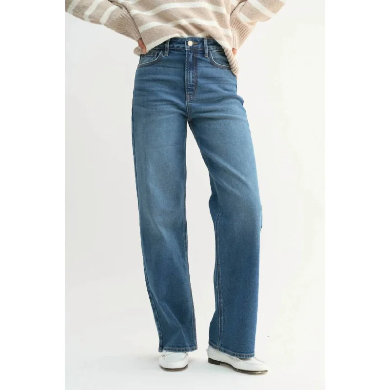 Fashion Expert High Rise Straight Leg Jean In Blue