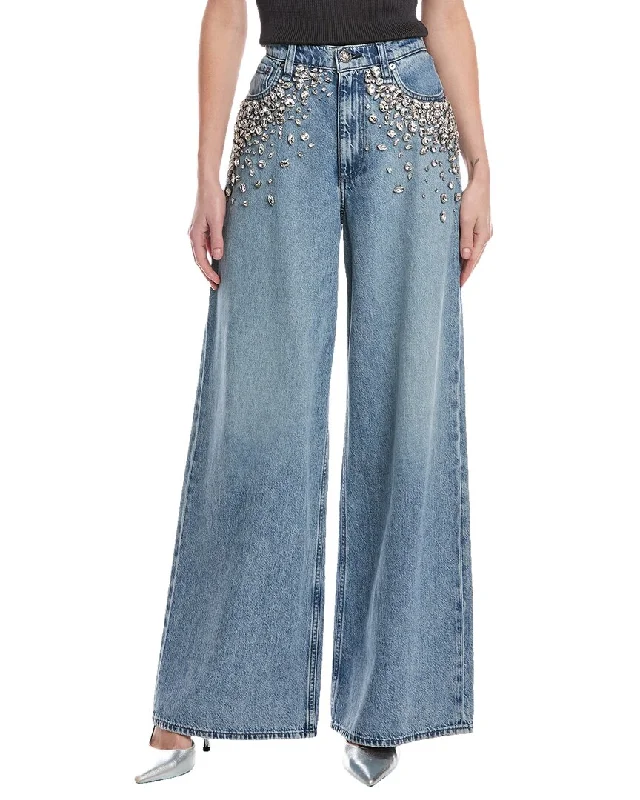 Fresh And Elegant rag & bone Featherweight Sofie High-Rise Mali Jewels Full Length Wide Leg Jean