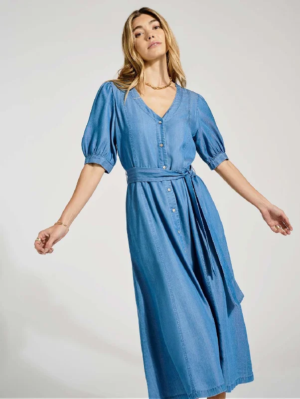 Cozy Layers Yasmyn TENCEL™ Dress | Mid Wash Indigo