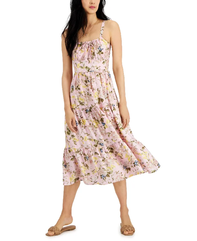 Beautiful Romance Printed Tiered Midi Dress