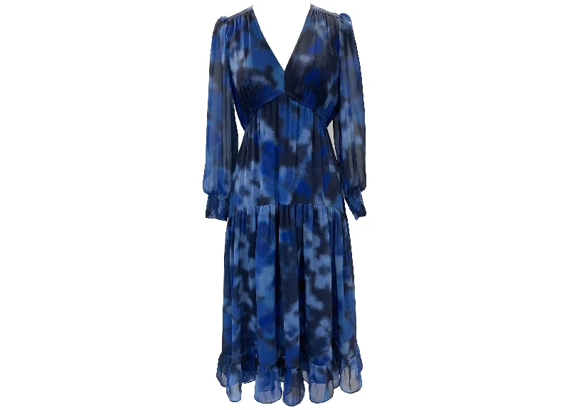 Versatile Comfort Taylor Printed Chiffon Midi Dress