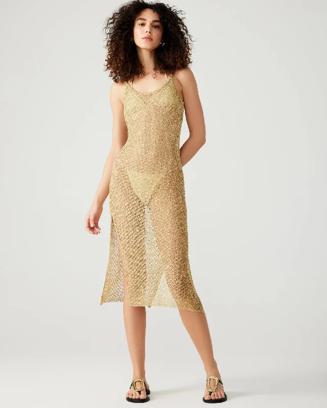 Comfortable Fashion ANISHA DRESS GOLD
