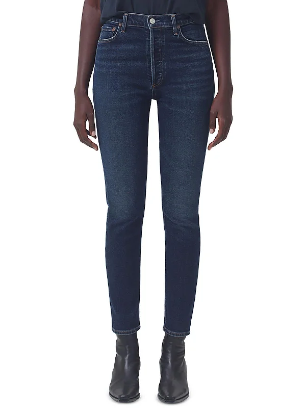 Lace Design Nico Womens Denim High Rise Slim Jeans