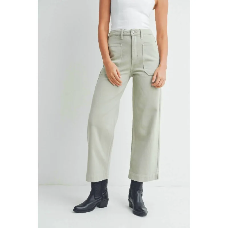 Comfortable Wear Denim Utility Pants In White