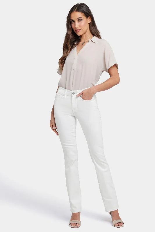 Slightly Flared Design Waist-Match™ Marilyn Straight Jeans In Petite - Optic White