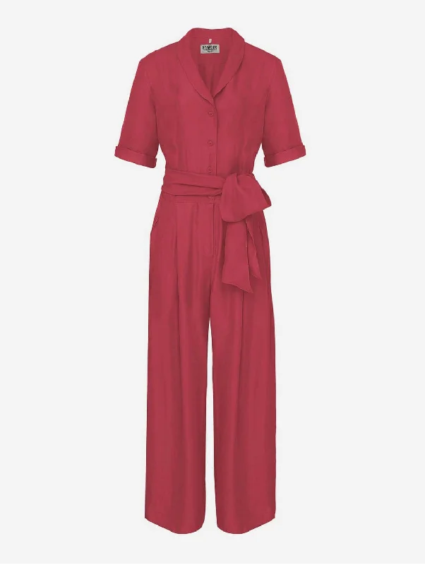 Knowledge And Elegance Planet Women's Rayon Jumpsuit | Pink