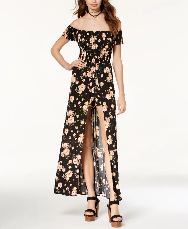 Urban Comfort Ultra Flirt Juniors Printed Smocked Maxi Romper