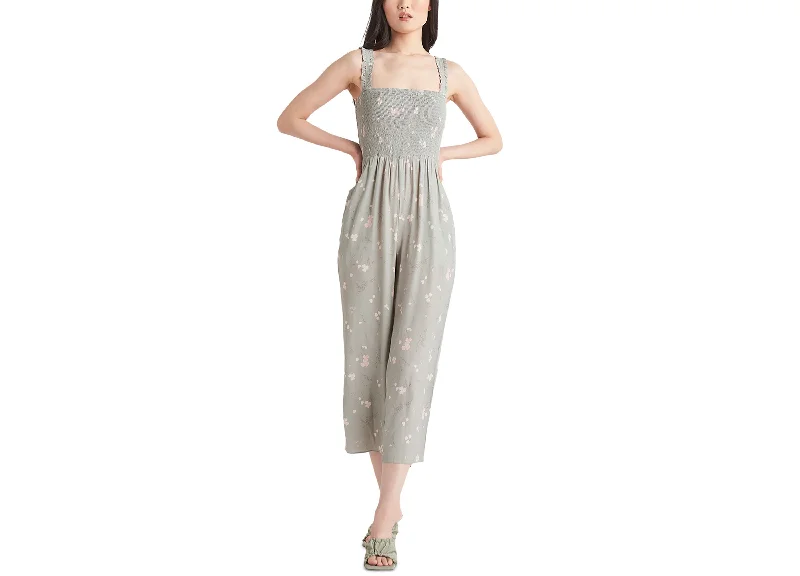 Advanced Customization Women's Smocked Printed Wide-Leg Jumpsuit
