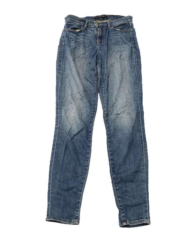 Soft Fashion J Brand High Waisted Faded Wash Jeans in Blue Cotton Denim