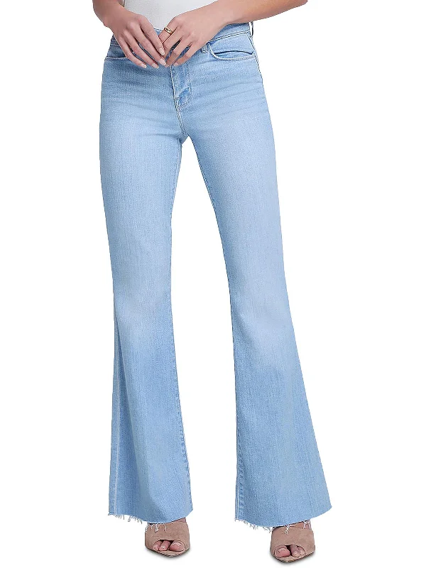 Trendy Items Sera Womens Frayed Hem Denim Flared Jeans