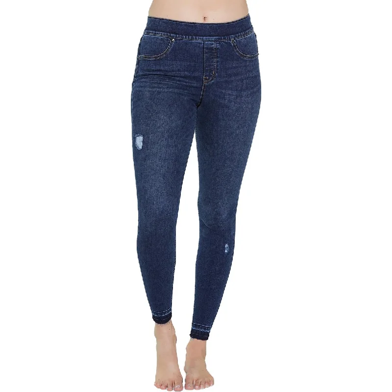 Sweet Breath Womens Mid-Rise Distressed Jeggings