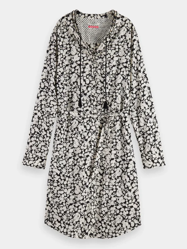 Cozy Outfit Beaded collar shirt dress