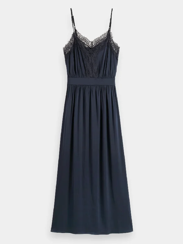 Street Style Suit Lace camisole maxi dress